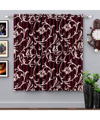 A Maroon Printed  Polyester Window Curtain 1