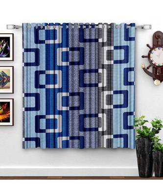 A Royal Blue Printed  Polyester Window Curtain 1