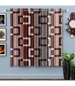 A Brown(Coffee)Printed  Polyester Window Curtain