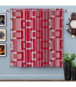 A Pink Printed  Polyester Window Curtain
