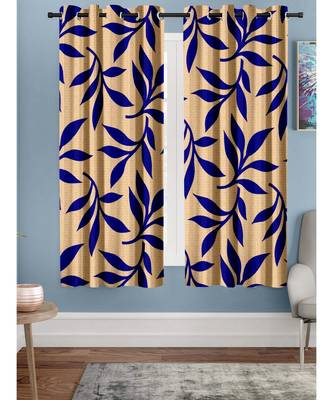 A Blue Printed  Polyester Window Curtain 1