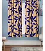 A Blue Printed  Polyester Window Curtain