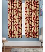 A Red Printed  Polyester Window Curtain