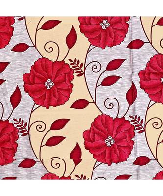A Red Printed  Polyester Window Curtain 2