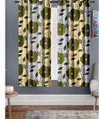 A Mehendi Printed  Polyester Window Curtain