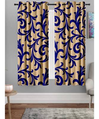 A Blue Printed  Polyester Window Curtain 1