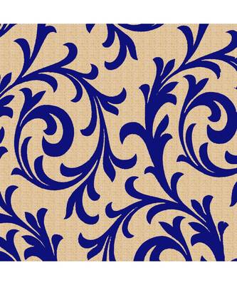 A Blue Printed  Polyester Window Curtain 2