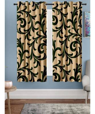 A Green Printed  Polyester Window Curtain 1