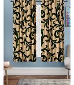 A Green Printed  Polyester Window Curtain