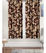 A Brown Printed  Polyester Window Curtain