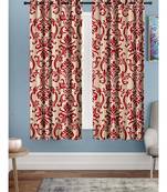 A Red Printed  Polyester Window Curtain
