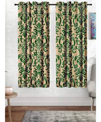 A Green Printed  Polyester Window Curtain 1