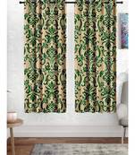 A Green Printed  Polyester Window Curtain