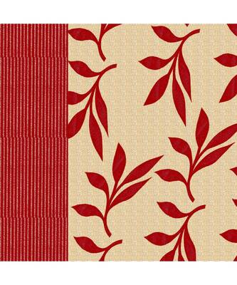 A Red Printed  Polyester Window Curtain 2