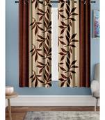 A Brown Printed  Polyester Window Curtain