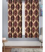 A Maroon Printed  Polyester Window Curtain