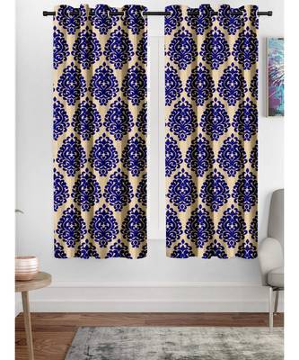 A Royal Blue Printed  Polyester Window Curtain 1