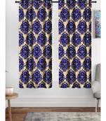 A Royal Blue Printed  Polyester Window Curtain
