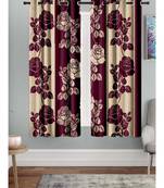 A Purple Printed  Polyester Window Curtain