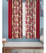 A Red Printed  Polyester Window Curtain