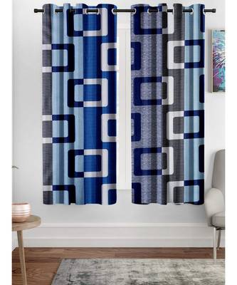 A Royal Blue Printed  Polyester Window Curtain 1