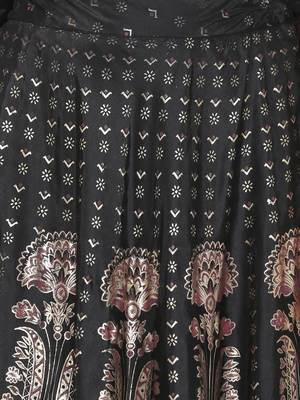 Black Shantoon Printed Lehenga Choli Set 6