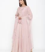 Light Pink Polysilk Self Design Lehenga Choli Dupatta Set