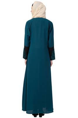 MRC A-Line Women Crepe Solid Abaya With Hijab 2