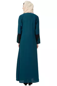 MRC A-Line Women Crepe Solid Abaya With Hijab
