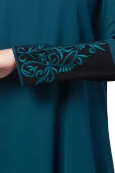 MRC A-Line Women Crepe Solid Abaya With Hijab