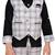 Black woven blended cotton boys-suit