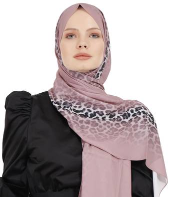 JSDC Printed Pink Color Georgette Scarf Hijab For Women Islamic Wear 1