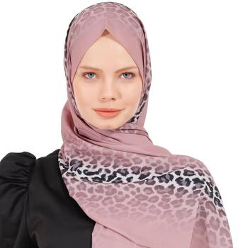 JSDC Printed Pink Color Georgette Scarf Hijab For Women Islamic Wear 3