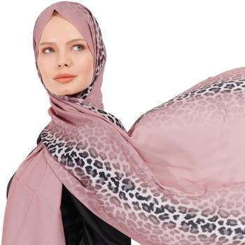 JSDC Printed Pink Color Georgette Scarf Hijab For Women Islamic Wear 4
