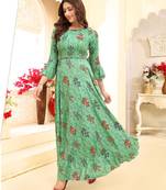Rama Floral Print Flare Rayon Kurtis & Gown