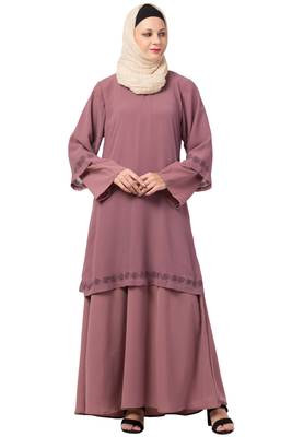 MRC Women A-Line Double Layered Abaya With Hijab 1