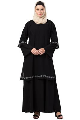 MRC Women A-Line Double Layered Abaya With Hijab 1