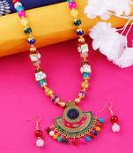 Amazing Traditional Necklace Set Multi colour Pear Set For women Girls