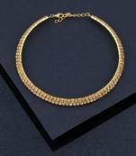 Gold Plated Double Line Golden  Diamond Studded partywear Necklace jewellery