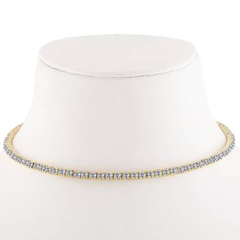 Gold Plated Single Line White Colour Diamond Studded partywear Necklace jewellery 4