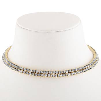 Gold Plated Double Line White Colour Diamond Studded partywear Necklace jewellery 4