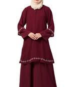 MRC-9086 Front double layered abaya with Hijab