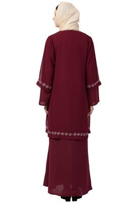 MRC-9086 Front double layered abaya with Hijab 2