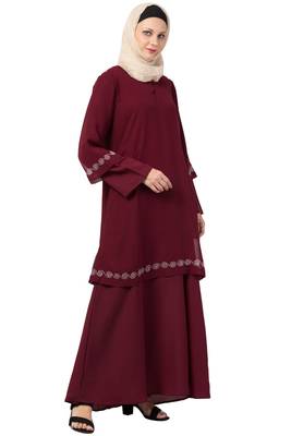 MRC-9086 Front double layered abaya with Hijab 5