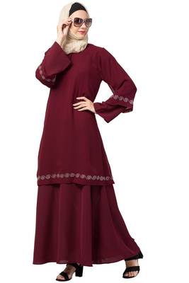 MRC-9086 Front double layered abaya with Hijab 6