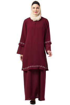 MRC-9086 Front double layered abaya with Hijab 7