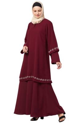 MRC-9086 Front double layered abaya with Hijab 8
