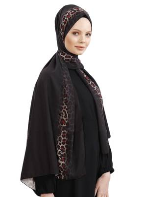 JSDC Women Red Color Animal Printed Scarf Hijab Dupatta 3