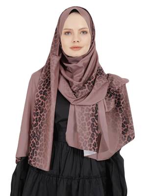 JSDC Salmon Color Islamic Daily Wear Printed Bubble Georgette Women Long Hijab Scarf 1