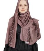 JSDC Salmon Color Islamic Daily Wear Printed Bubble Georgette Women Long Hijab Scarf